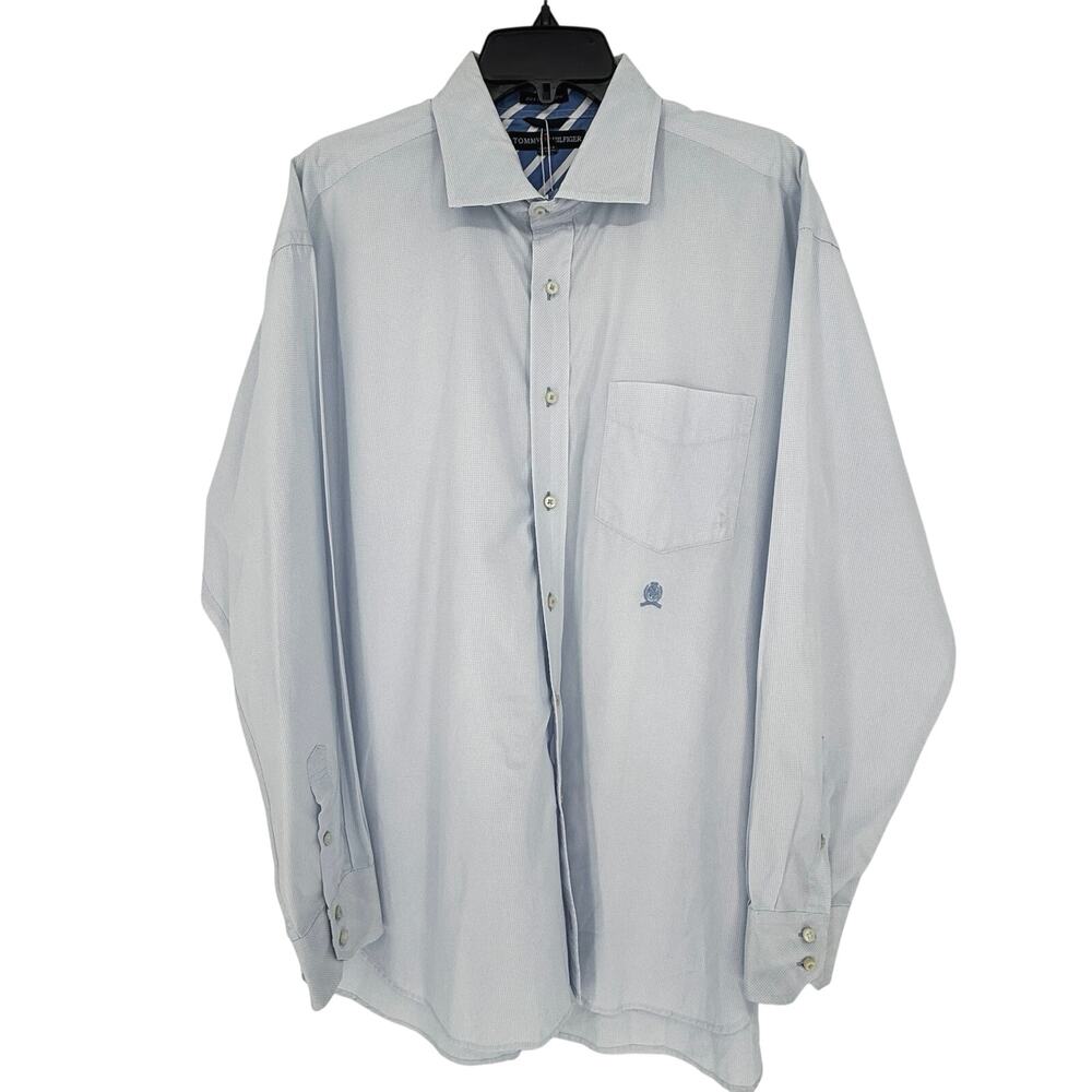 Tommy Hilfiger Men's Casual Shirt Logo Embroidered Crest Micro Plaid